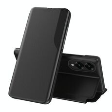 Per Samsung Galaxy S25 Edge 5G Attraction Flip Holder Custodia in pelle per telefono (nero)