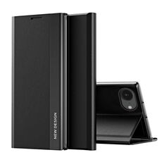 Per iPhone 16e Custodia per telefono in pelle adsorbimento elettrolitico laterale (nero)
