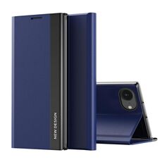 Per iPhone 16e Custodia per telefono in pelle adsorbimento elettrolitico laterale (blu scuro)