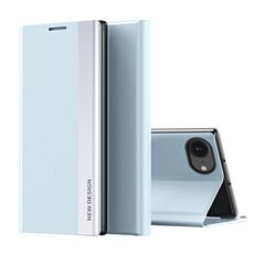 Per iPhone 16e Custodia per telefono in pelle adsorbimento elettrolitico laterale (azzurro chiaro)