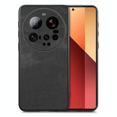 Per Xiaomi 15 Ultra Vintage Custodia per telefono in pelle con retro in PC (nero)