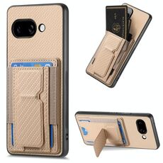 Per Google Pixel 9a Custodia per telefono con supporto elastico pieghevole in fibra di carbonio (cachi)