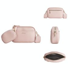 Baellerry N8938 Borsa a tracolla grande capacità piccola quadrata in PU da donna (rosa)