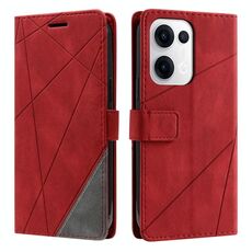 Per OPPO Reno13 5G Custodia in pelle con cuciture Skin Feel (rosso)