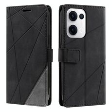 Per OPPO Reno13 5G Custodia in pelle con cuciture Skin Feel (nero)