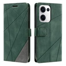 Per OPPO Reno13 5G Custodia in pelle con cuciture Skin Feel (verde)