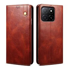 Per Honor X8c 4G Custodia per telefono in pelle con texture Crazy Horse Oil Wax (marrone)