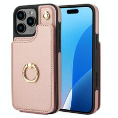 Per iPhone 16 Pro YM005 Custodia per telefono con cordino lungo e motivo a carte (oro rosa)