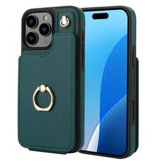 Per iPhone 16 Pro YM005 Custodia per telefono con custodia per carte di credito e cordino lungo (verde)