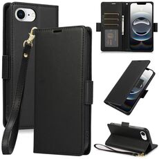 Per iPhone 16e Custodia in pelle antifurto con fibbia laterale RFID (nero)