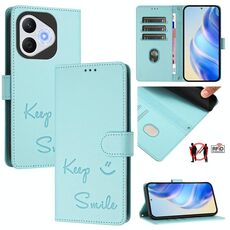 Custodia per telefono in pelle con stampa RFID per Honor 400 Lite Smile (verde menta)