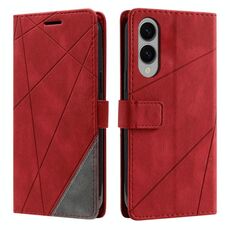 Per Samsung Galaxy S25 Edge 5G Custodia in pelle con cuciture Skin Feel (rosso)