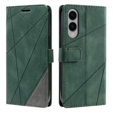 Per Samsung Galaxy S25 Edge 5G Custodia in pelle con cuciture Skin Feel (verde)