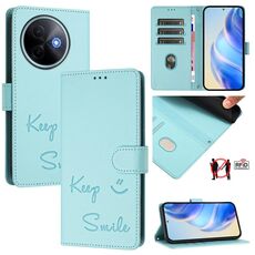 Custodia in pelle con stampa RFID Global Smile per vivo Y39 5G (verde menta)