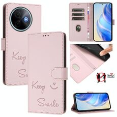 Custodia in pelle con stampa RFID Global Smile per vivo Y39 5G (rosa)