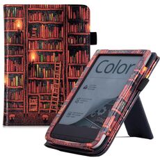 Per Pocketbook PB616 Supporto poggiamano Custodia per tablet intelligente in pelle dipinta (biblioteca)