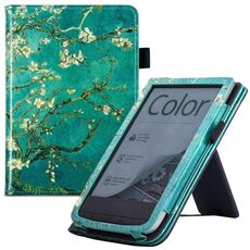 Per Pocketbook PB616 Custodia per poggiamano in pelle dipinta per tablet intelligente (Apricot Blossom)