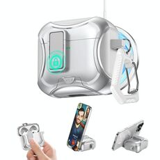 Per auricolari wireless Bluetooth AirPods 4 Custodia protettiva ibrida in TPU per PC (argento)