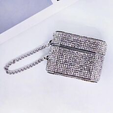 Per AirPods Pro Custodia protettiva per auricolari Bluetooth cilindrica a forma di diamante (argento)