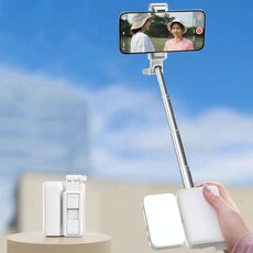 E6 Bluetooth Phone Filming Assist Selfie Monopod con luce di riempimento (bianco)