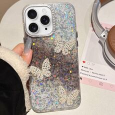 Per iPhone 11 Pro Max Custodia per telefono IMD con farfalle e cielo stellato sfumato (nero)