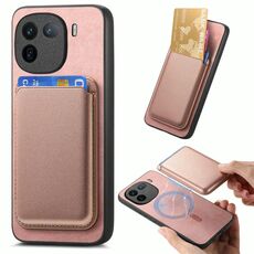 Per vivo Y300+ Retro Magsafe Card Bag PU Cover posteriore Custodia per telefono (rosa)