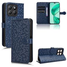 Custodia in pelle con trama a nido d'ape per Honor X8c 4G (blu)