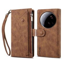 Per Xiaomi 15 Ultra ESEBLE Retro Frosted RFID Custodia in pelle per telefono (marrone)