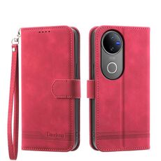 Per vivo V50 Dierfeng Dream Line TPU Hybrid PU Custodia in pelle per telefono (rosso)