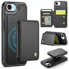 Per iPhone 16e JEEHOOD J05 Business Custodia magnetica in pelle RFID (nero)