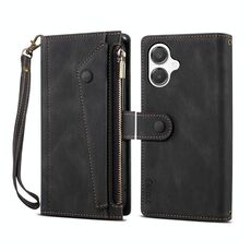 Per Samsung Galaxy A06 5G ESEBLE Retro Frosted RFID Flip Custodia in pelle per telefono (nero)