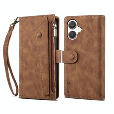 Per Samsung Galaxy A06 5G ESEBLE Retro Frosted RFID Flip Custodia in Pelle per Telefono (Marrone)