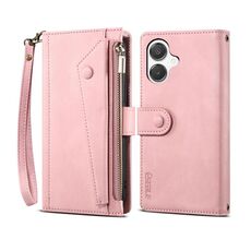 Per Samsung Galaxy A06 5G ESEBLE Retro Frosted RFID Flip Custodia in Pelle per Telefono (Oro Rosa)