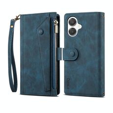 Per Samsung Galaxy A06 5G ESEBLE Retro Frosted RFID Flip Custodia in Pelle per Telefono (Verde Scuro)