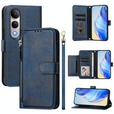 Per vivo V50 Lite 5G Multi-Card Slots Zipper Wallet Custodia in pelle per telefono (blu)