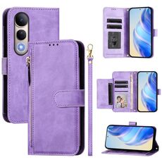 Per vivo V50 Lite 5G Multi-Card Slots Zipper Wallet Custodia in pelle per telefono (viola)