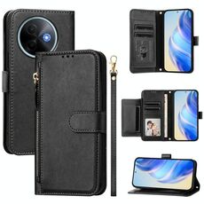 Per vivo Y39 5G Global Multi-Card Slots Zipper Wallet Custodia in pelle per telefono (nero)