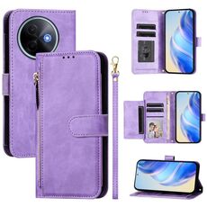 Per vivo Y39 5G Global Multi-Card Slots Zipper Wallet Custodia in pelle per telefono (viola)