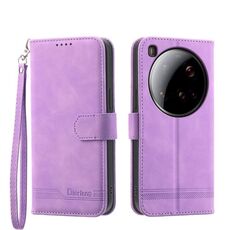Per Xiaomi 15 Ultra Dierfeng Dream Line TPU Hybrid PU Custodia in pelle per telefono (viola)