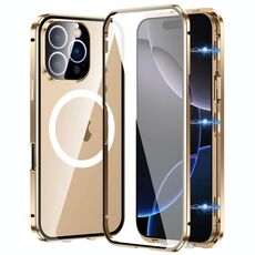 Per iPhone 16 Pro Max 360 Custodia per telefono magnetica smerigliata MagSafe a corpo intero (oro deserto)