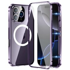 Per iPhone 16 Pro Max 360 Custodia per telefono magnetica smerigliata MagSafe a corpo intero (viola)