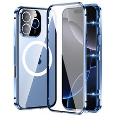 Per iPhone 16 Pro 360 Custodia per telefono magnetica smerigliata MagSafe a corpo intero (Sierra Blue)