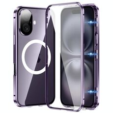 Per iPhone 16 360 Custodia per telefono magnetica smerigliata MagSafe a corpo intero (viola)