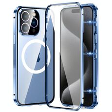 Per iPhone 15 Pro Max 360 Custodia per telefono magnetica smerigliata MagSafe a corpo intero (Sierra Blue)