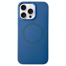 Per iPhone 16 Pro Max Custodia per telefono MagSafe in silicone liquido con struttura in metallo (blu navy)