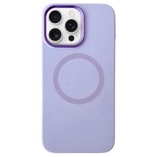 Per iPhone 16 Pro Max Custodia per telefono MagSafe in silicone liquido con struttura in metallo (lilla viola)