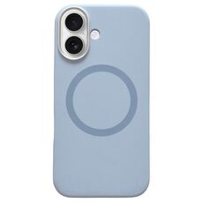 Per iPhone 16 Plus Custodia per telefono MagSafe in silicone liquido con struttura in metallo (Sierra Blue)