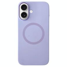 Per iPhone 16 Plus Custodia per telefono MagSafe in silicone liquido con struttura in metallo (lilla viola)