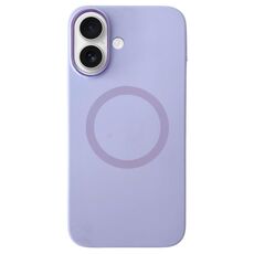 Per iPhone 16 Custodia per telefono MagSafe in silicone liquido con struttura in metallo (lilla viola)