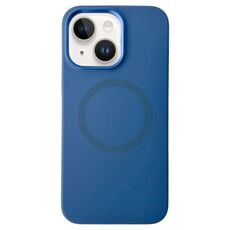 Per iPhone 15 Custodia per telefono MagSafe in silicone liquido con struttura in metallo (blu navy)
